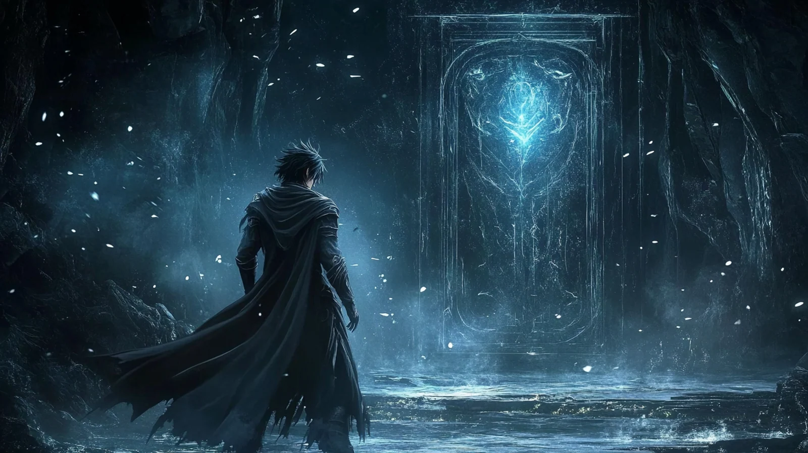 A threshold between worlds · scene study · Sanjiesan concept artwork