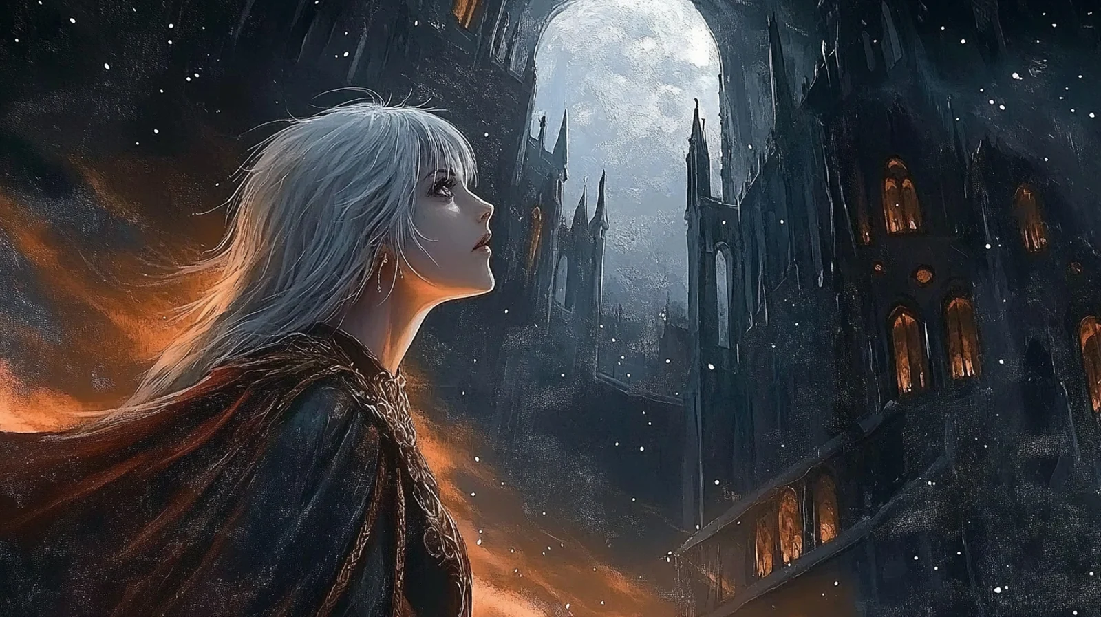 Across worlds · narrative composition · Sanjiesan concept artwork