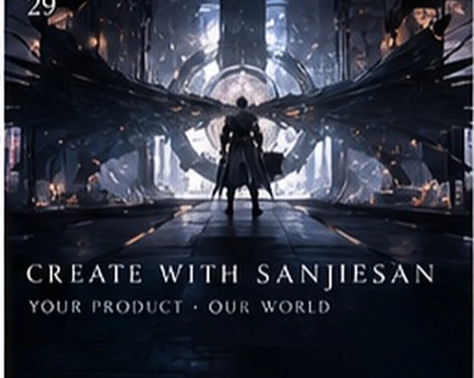 Across worlds · narrative composition · Sanjiesan concept artwork